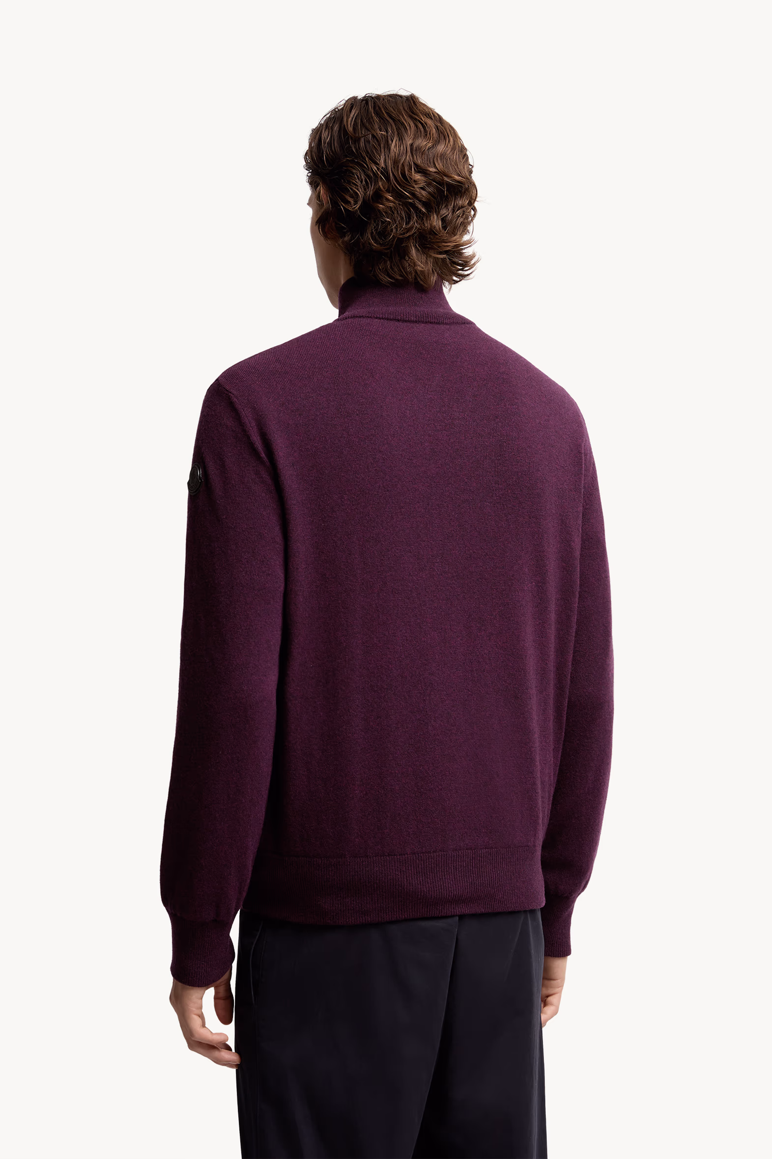 Wool & Cashmere Zip-Up Cardigan Men Purple Moncler 5